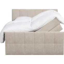 Boxspring met opbergruimte Kanso - taupe - 140x200 cm
