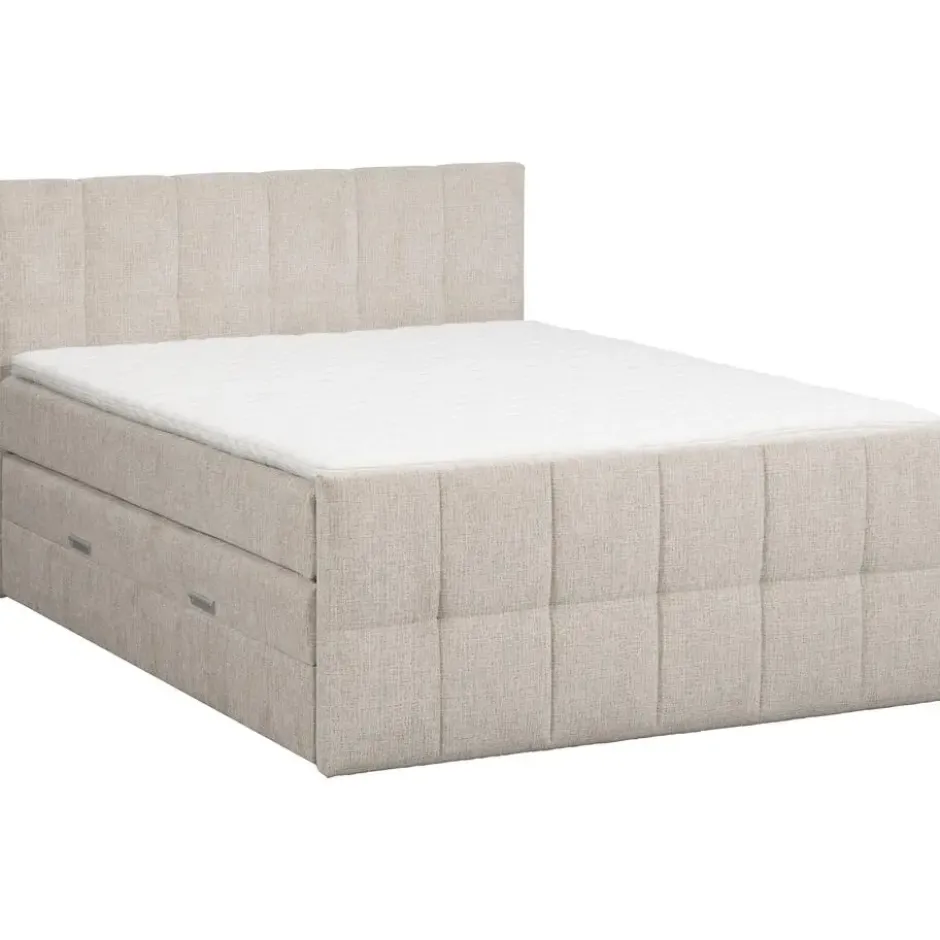 Boxspring met opbergruimte Kanso - taupe - 140x200 cm
