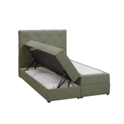 Boxspring met opbergruimte Liv geruit - groen - 120x200 cm