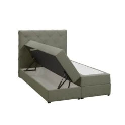 Boxspring met opbergruimte Liv geruit - groen - 120x200 cm