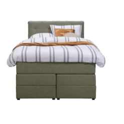 Boxspring met opbergruimte Liv geruit - groen - 120x200 cm