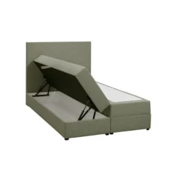 Boxspring met opbergruimte Liv egaal - groen - 120x200 cm