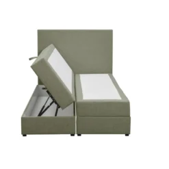 Boxspring met opbergruimte Liv egaal - groen - 120x200 cm