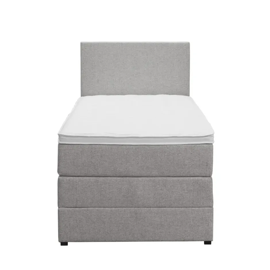 Boxspring met opbergruimte Liv egaal - lichtgrijs - 90x200 cm