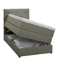 Boxspring met opbergruimte Liv geruit - groen - 90x200 cm