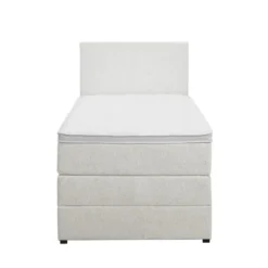 Boxspring met opbergruimte Liv egaal - ecru - 90x200 cm