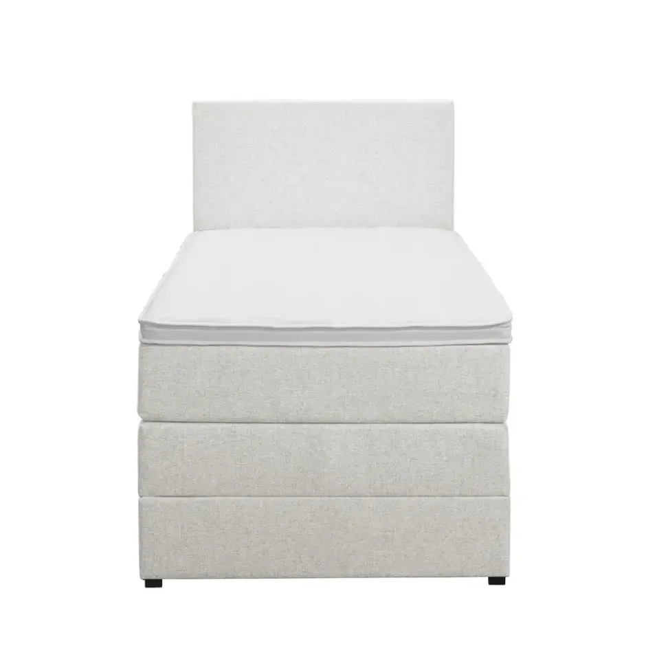 Boxspring met opbergruimte Liv egaal - ecru - 90x200 cm