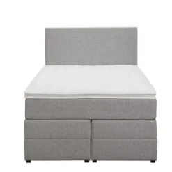 Boxspring met opbergruimte Liv egaal - lichtgrijs - 120x200 cm