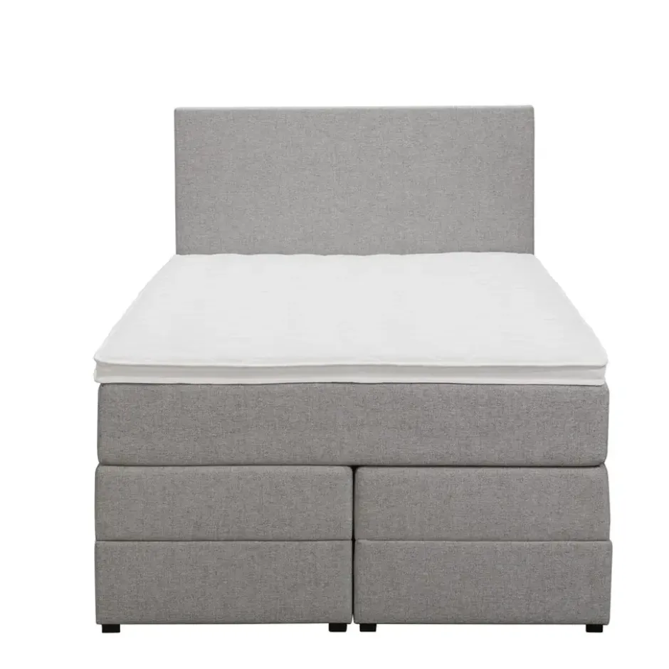 Boxspring met opbergruimte Liv egaal - lichtgrijs - 120x200 cm