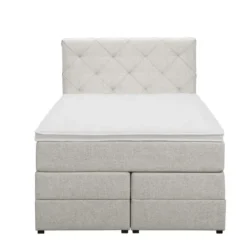 Boxspring met opbergruimte Liv geruit - ecru - 120x200 cm