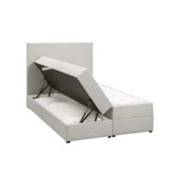 Boxspring met opbergruimte Liv egaal - ecru - 120x200 cm