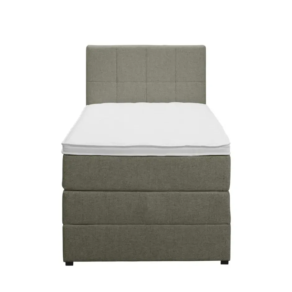 Boxspring met opbergruimte Liv geblokt - groen - 90x200 cm