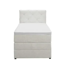 Boxspring met opbergruimte Liv geruit - ecru - 90x200 cm