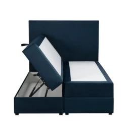 Boxspring met opbergruimte Liv egaal - blauw - 120x200 cm