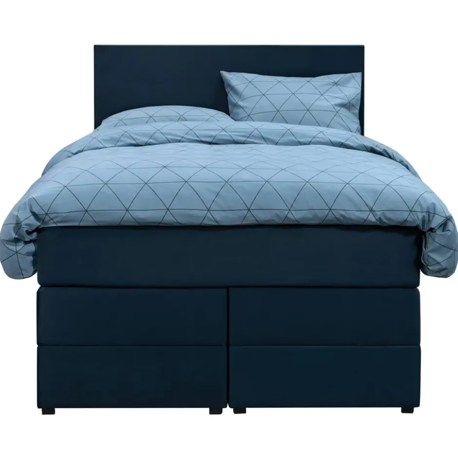Boxspring met opbergruimte Liv egaal - blauw - 120x200 cm