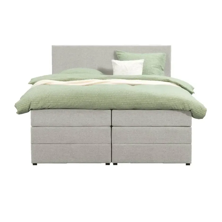 Boxspring met opbergruimte Liv egaal - ecru - 180x200 cm