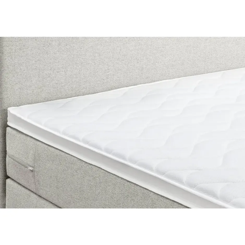 Boxspring met opbergruimte Liv egaal - ecru - 180x200 cm