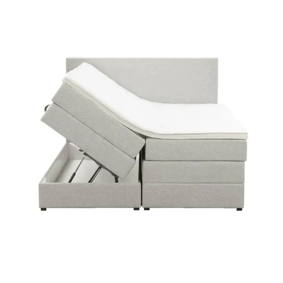 Boxspring met opbergruimte Liv egaal - ecru - 180x200 cm