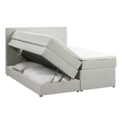 Boxspring met opbergruimte Liv egaal - ecru - 140x200 cm