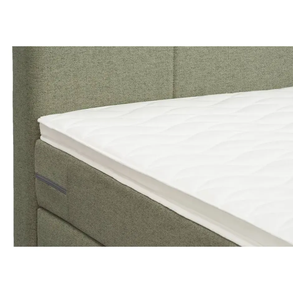Boxspring met opbergruimte Liv geblokt - groen - 140x200 cm
