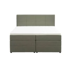 Boxspring met opbergruimte Liv geblokt - groen - 140x200 cm