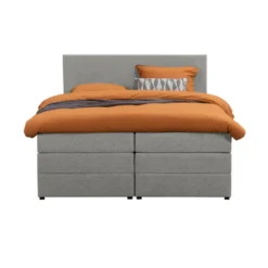 Boxspring met opbergruimte Liv egaal - lichtgrijs - 160x200 cm