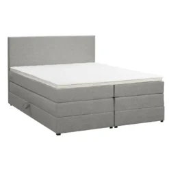Boxspring met opbergruimte Liv egaal - lichtgrijs - 160x200 cm