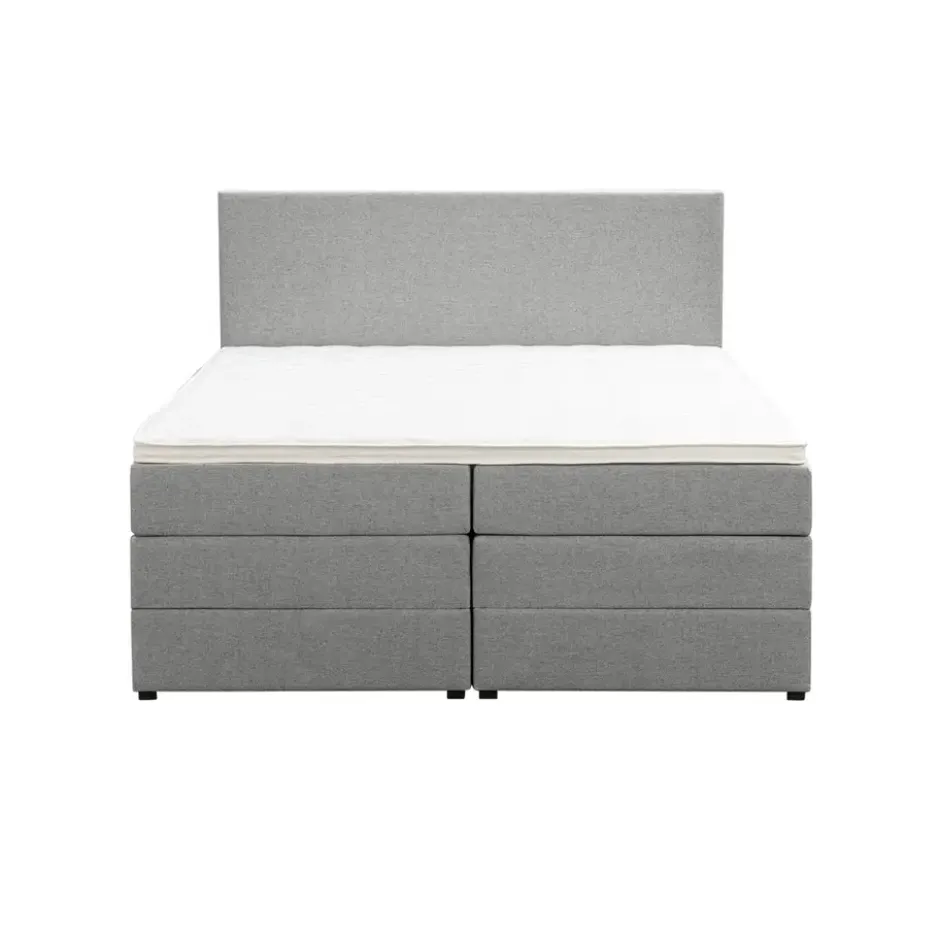 Boxspring met opbergruimte Liv egaal - lichtgrijs - 160x200 cm