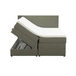 Boxspring met opbergruimte Liv egaal - groen - 140x200 cm