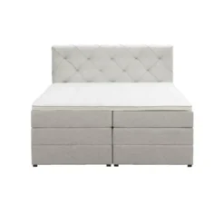 Boxspring met opbergruimte Liv geruit - ecru - 180x200 cm