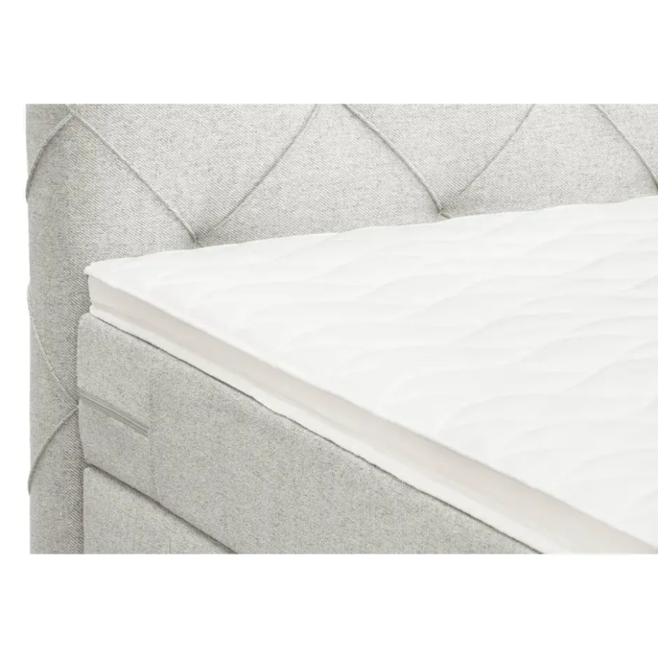 Boxspring met opbergruimte Liv geruit - ecru - 180x200 cm