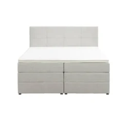 Boxspring met opbergruimte Liv geblokt - ecru - 140x200 cm