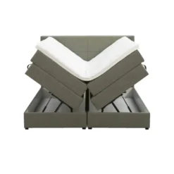 Boxspring met opbergruimte Liv geblokt - groen - 180x200 cm