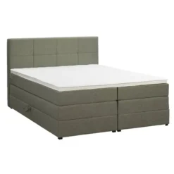 Boxspring met opbergruimte Liv geblokt - groen - 180x200 cm