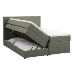 Boxspring met opbergruimte Liv egaal - groen - 180x200 cm