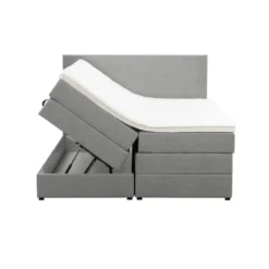 Boxspring met opbergruimte Liv egaal - lichtgrijs - 180x200 cm