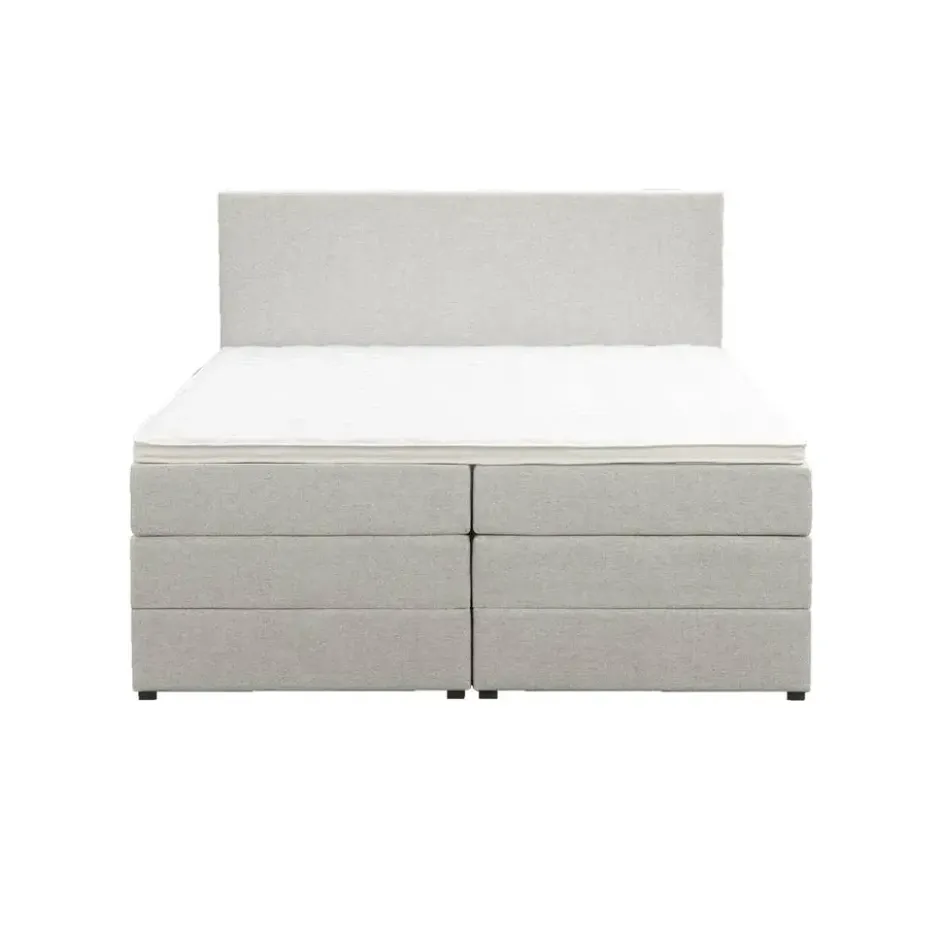Boxspring met opbergruimte Liv egaal - ecru - 160x200 cm