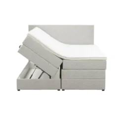 Boxspring met opbergruimte Liv egaal - ecru - 160x200 cm