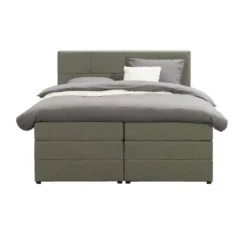 Boxspring met opbergruimte Liv geblokt - groen - 160x200 cm