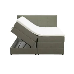Boxspring met opbergruimte Liv geblokt - groen - 160x200 cm