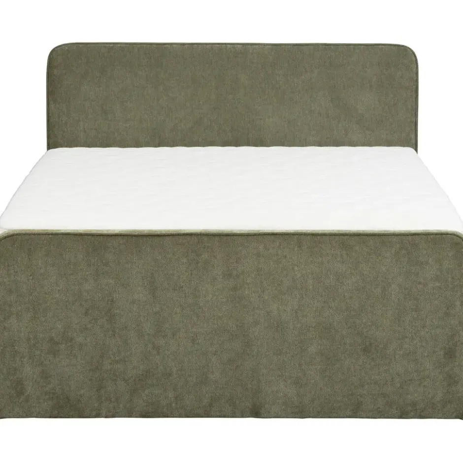 Boxspring met opbergruimte Mori - vergrijsd groen - 180x200 cm