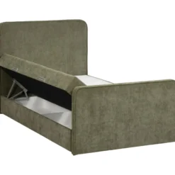 Boxspring met opbergruimte Mori - vergrijsd groen - 120x200 cm
