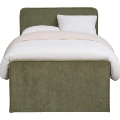 Boxspring met opbergruimte Mori - vergrijsd groen - 120x200 cm