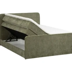 Boxspring met opbergruimte Mori - vergrijsd groen - 160x200 cm