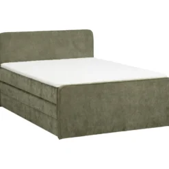 Boxspring met opbergruimte Mori - vergrijsd groen - 160x200 cm