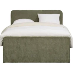 Boxspring met opbergruimte Mori - vergrijsd groen - 140x200 cm