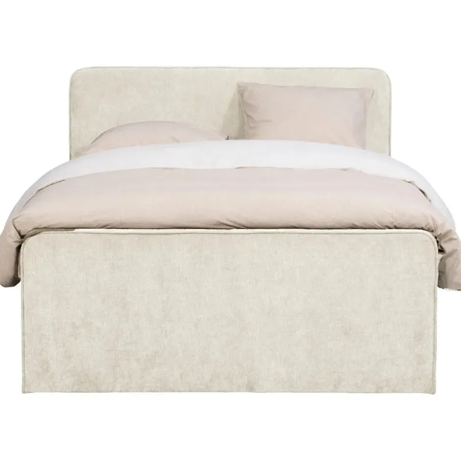 Boxspring met opbergruimte Mori - lichtgrijs - 180x200 cm