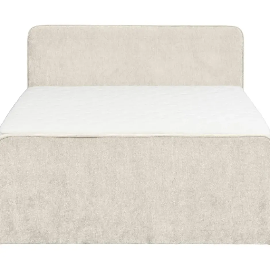 Boxspring met opbergruimte Mori - lichtgrijs - 180x200 cm