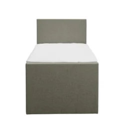 Boxspring met voetbord Liv egaal - groen - 90x200 cm - ronde poot