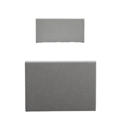 Boxspring met voetbord Liv egaal - lichtgrijs - 90x200 cm - vierkante poot